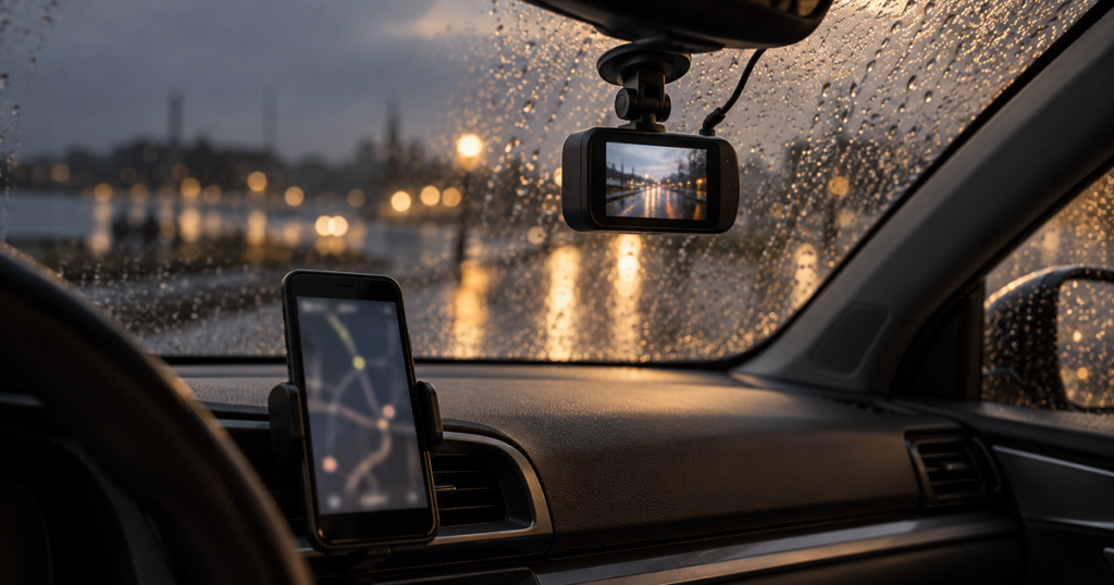 Dashcam og bilens app efter et uheld